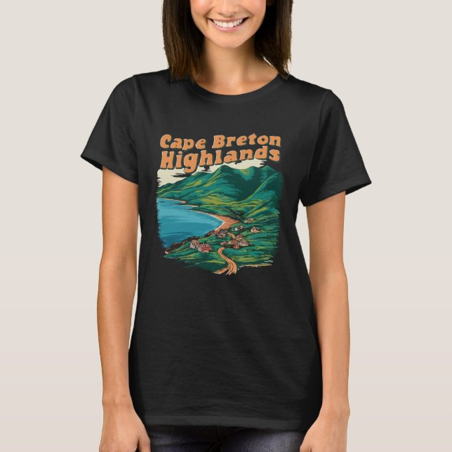 Camiseta Tierras Altas del Cabo Bretón. Isla Canadiense (Anverso)