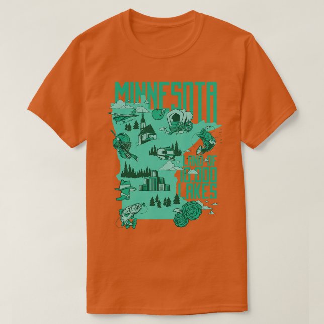 Camiseta Tierras de Minnesota de 10000 lagos de 10 mil (Diseño del anverso)
