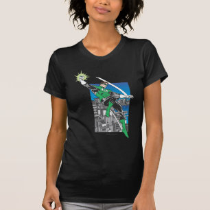 Camiseta Tierras verdes de la linterna en ciudad