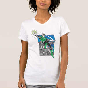 Camiseta Tierras verdes de la linterna en ciudad