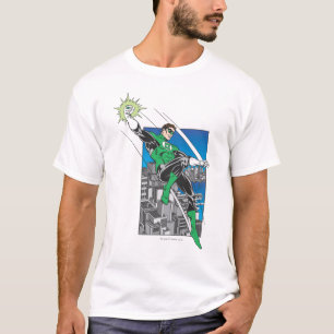 Camiseta Tierras verdes de la linterna en ciudad