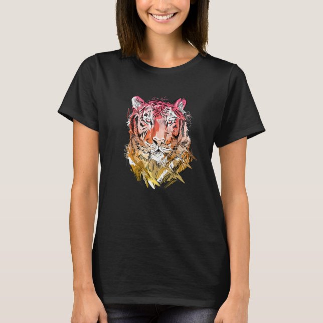 Camiseta Tiger Animal Art Animal Lovers Premium (Anverso)