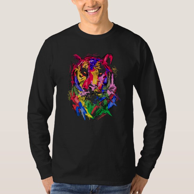 Camiseta Tiger Art Animal Lovers Colourful Premium (Anverso)