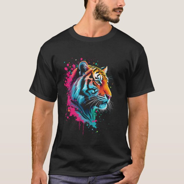 Camiseta Tiger art design color (Anverso)
