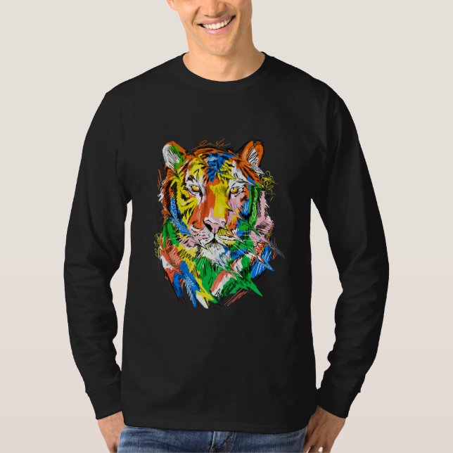 Camiseta Tiger colourful animal art animal lovers tiger (Anverso)