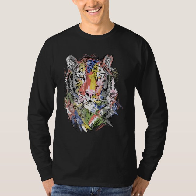 Camiseta Tiger Colourful Art Animal Lovers (Anverso)