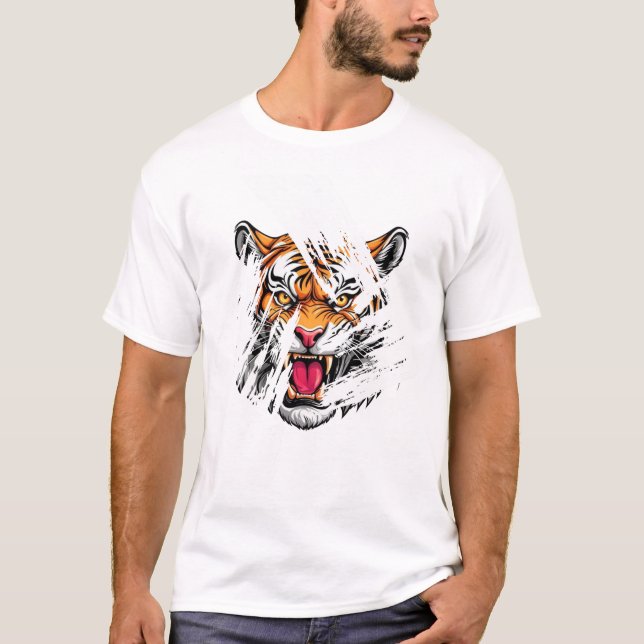 Camiseta Tiger Face teers enojados (Anverso)