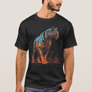 Camiseta Tiger Fantasy Artística Arquitectura Art Animal Mo