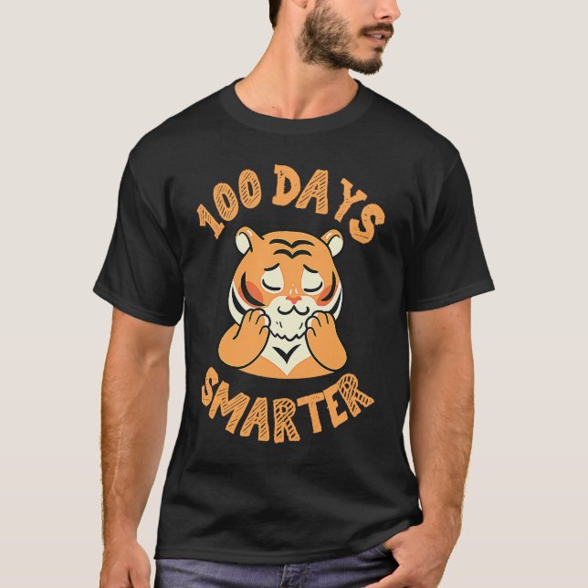 Camiseta tiger for 100th day of school 100 days smarter (Anverso)