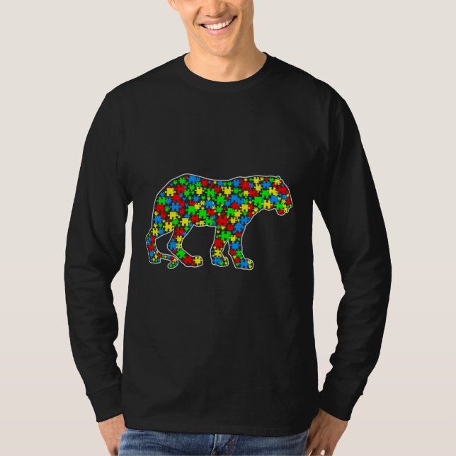 Camiseta Tiger Funny Puzzle Animals Autism Awareness (Anverso)