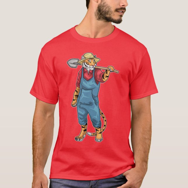 Camiseta Tiger Gardener Shovel Garden (Anverso)