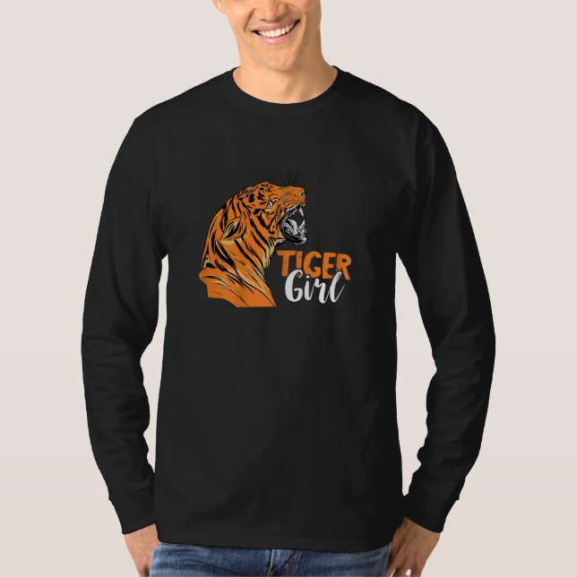 Camiseta Tiger Girl Bengal Tiger Face African Safari Zookee (Anverso)