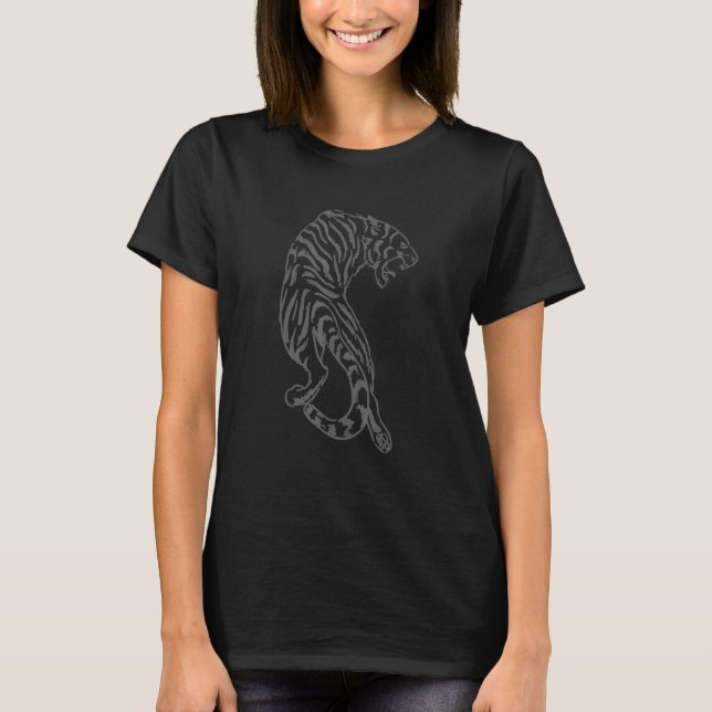 Camiseta Tiger Head Hand Drawn Wildlife (Anverso)