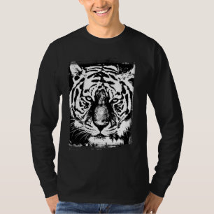Camiseta Tiger Head Pop Art Elegant Moderno Template Basic