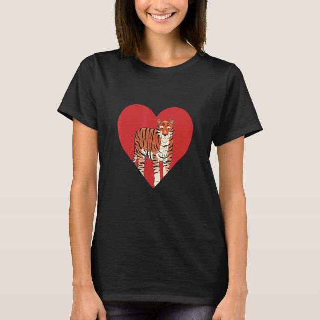 Camiseta Tiger Heart Safari Wildlife Animal Zookeeping (Anverso)