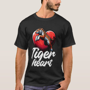 Camiseta Tiger Heart Wild Animal Lover Wildlife Nature Grap