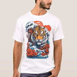 Camiseta Tíger Ocean 1 japonés estilo blanco