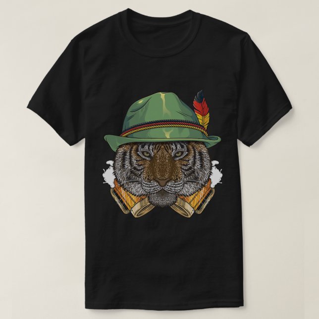 Camiseta Tiger Oktoberfest Festival de Cervezas Alemanas Fe (Diseño del anverso)