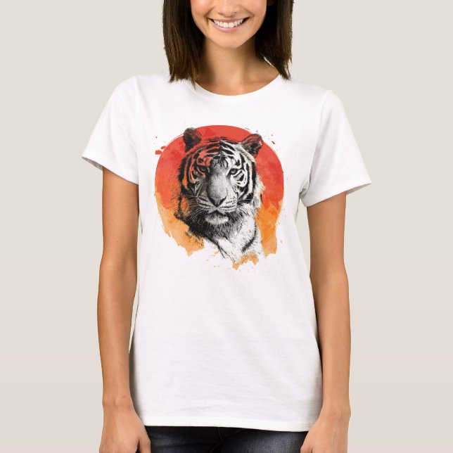 Camiseta Tiger symbol of courage.  T-Shirt (Anverso)