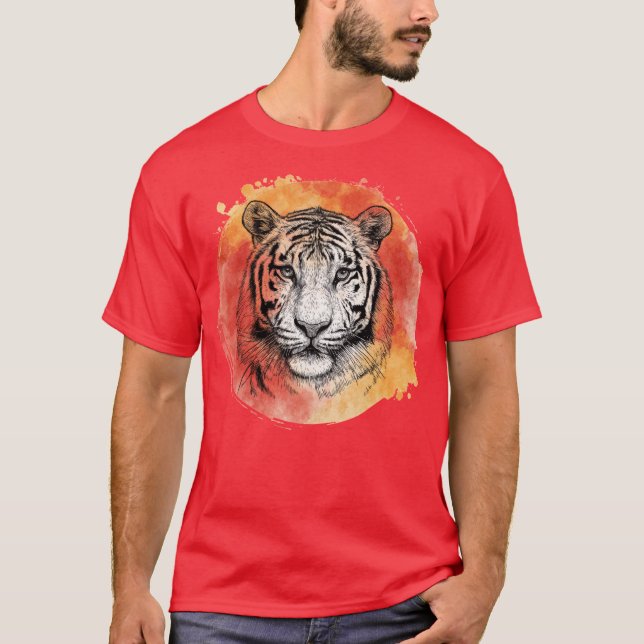 Camiseta Tiger symbol of courage.  T-Shirt (Anverso)