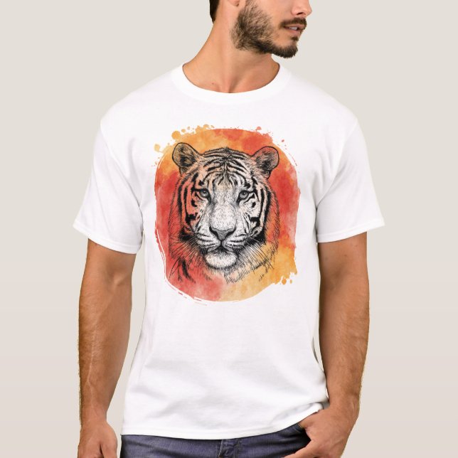 Camiseta Tiger symbol of courage.  T-Shirt (Anverso)