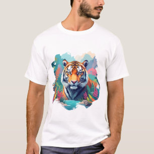 Camiseta Tiger Vector Art Animal Majestic Naturaleza Salvaj