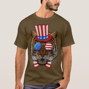 Camiseta Tigre 4 de julio Tigre estadounidense Tío Sam Gorr