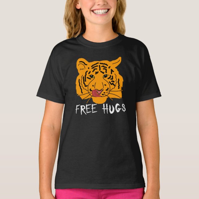 Camiseta Tigre - Abrazos libres oscuros (Anverso)