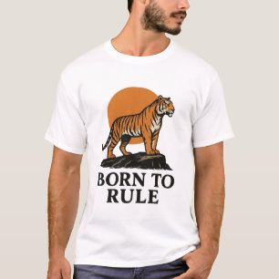 Camiseta Tigre al atardecer en la roca - Audaz Arte de Vida