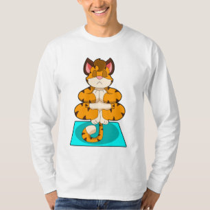 Camiseta Tigre al yoga en alfombra de yoga