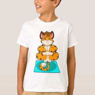 Camiseta Tigre al yoga en alfombra de yoga