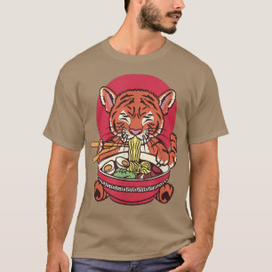 Camiseta Tigre bebé japonés come fideos de Ramen 