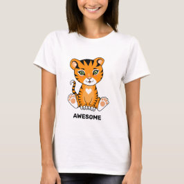Camiseta Tigre bebé salvaje animal caricatura