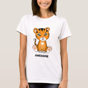 Camiseta Tigre bebé salvaje animal caricatura