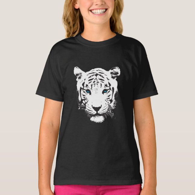 Camiseta Tigre blanco con ojos azules (Anverso)