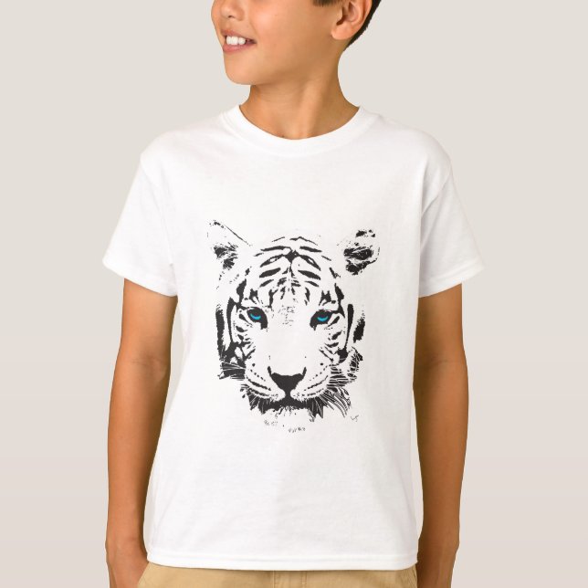Camiseta Tigre blanco con ojos azules (Anverso)