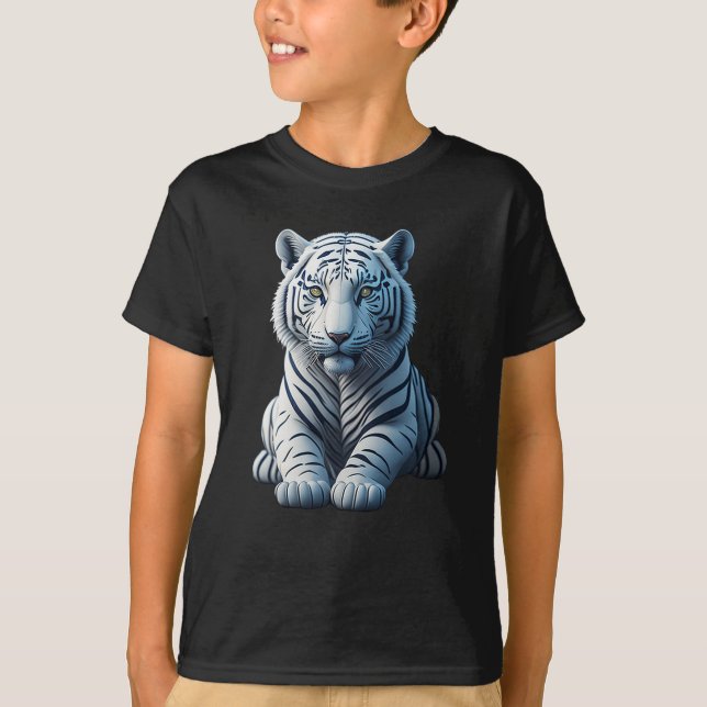Camiseta Tigre blanco con rayas negras (Anverso)