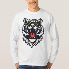 Camiseta Tigre blanco de píxeles