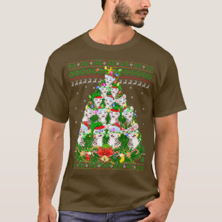 Camiseta Tigre Blanco Navidad Arbol De Luz Tigre Blanco Feo