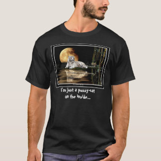 Camiseta Tigre blanco y luna divertidos "solo un gato pussy