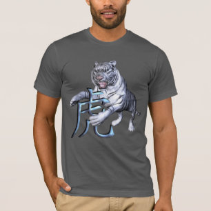 Camiseta Tigre blanco y símbolo chino