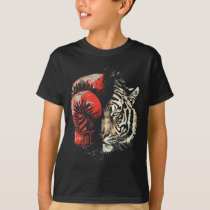 Camiseta Tigre boxeador con guantes de boxeo kickboxing div