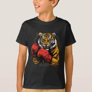 Camiseta Tigre boxeando con guantes de boxeo Kickboxing div
