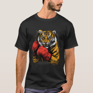 Camiseta Tigre boxeando con guantes de boxeo Kickboxing div