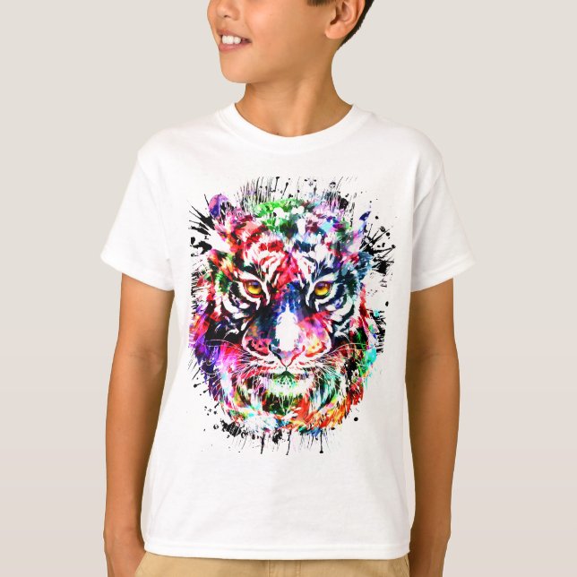 Camiseta Tigre | Camisa de tigre colorida (Anverso)