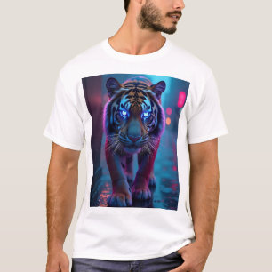 Camiseta Tigre Cibernético brillante - Feroz, audaz y futur
