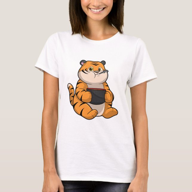 Camiseta Tigre comiendo con Bowl (Anverso)