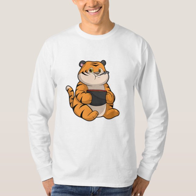 Camiseta Tigre comiendo con Bowl (Anverso)
