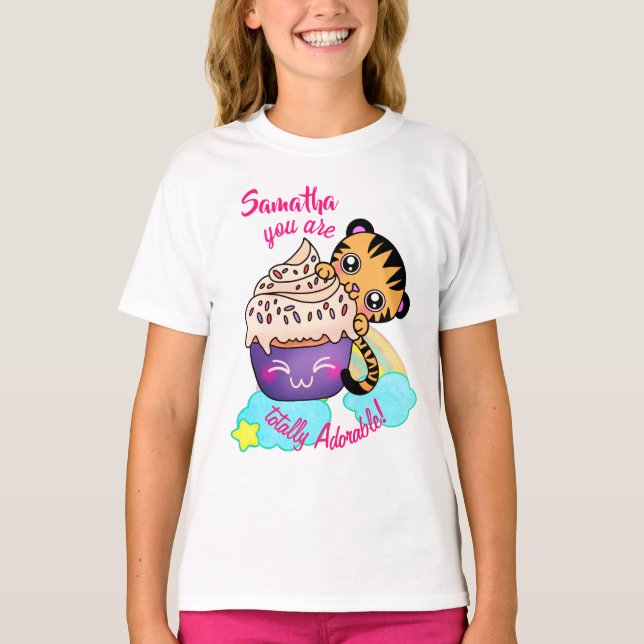 Camiseta Tigre comiendo pastel como se puede comer (Anverso)