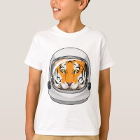 Tigre como astronauta con casco
